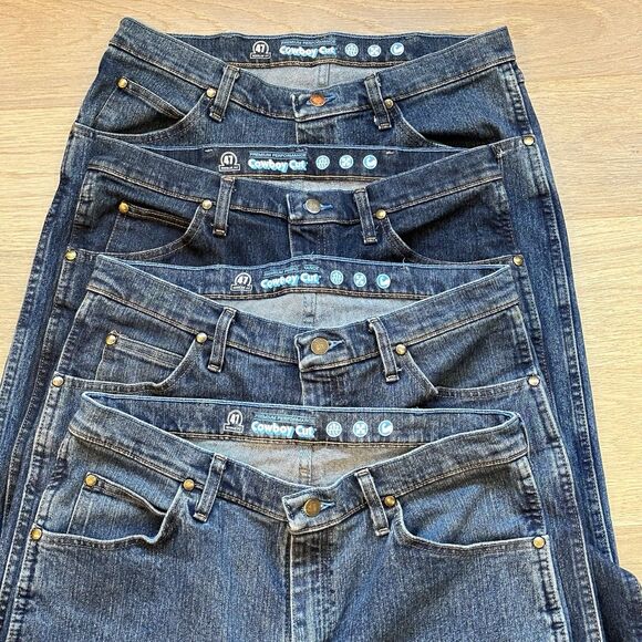 Wrangler Jeans Lot 4 Men 34x30 Cowboy Cut 47 Regular Fit Premium Performance